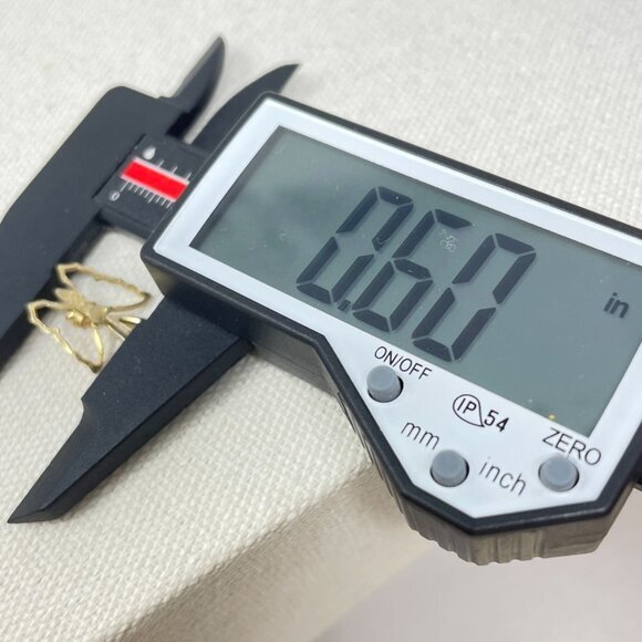 Butterfly Openwork Pendant With Diamond Chip Gold Tone Necklace Vintage - Picture 9 of 9